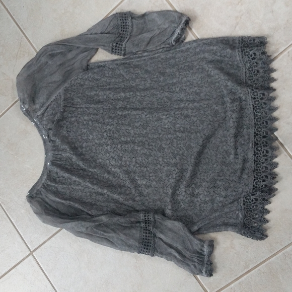 Women's small gray long tunic top dress - Picture 6 of 7